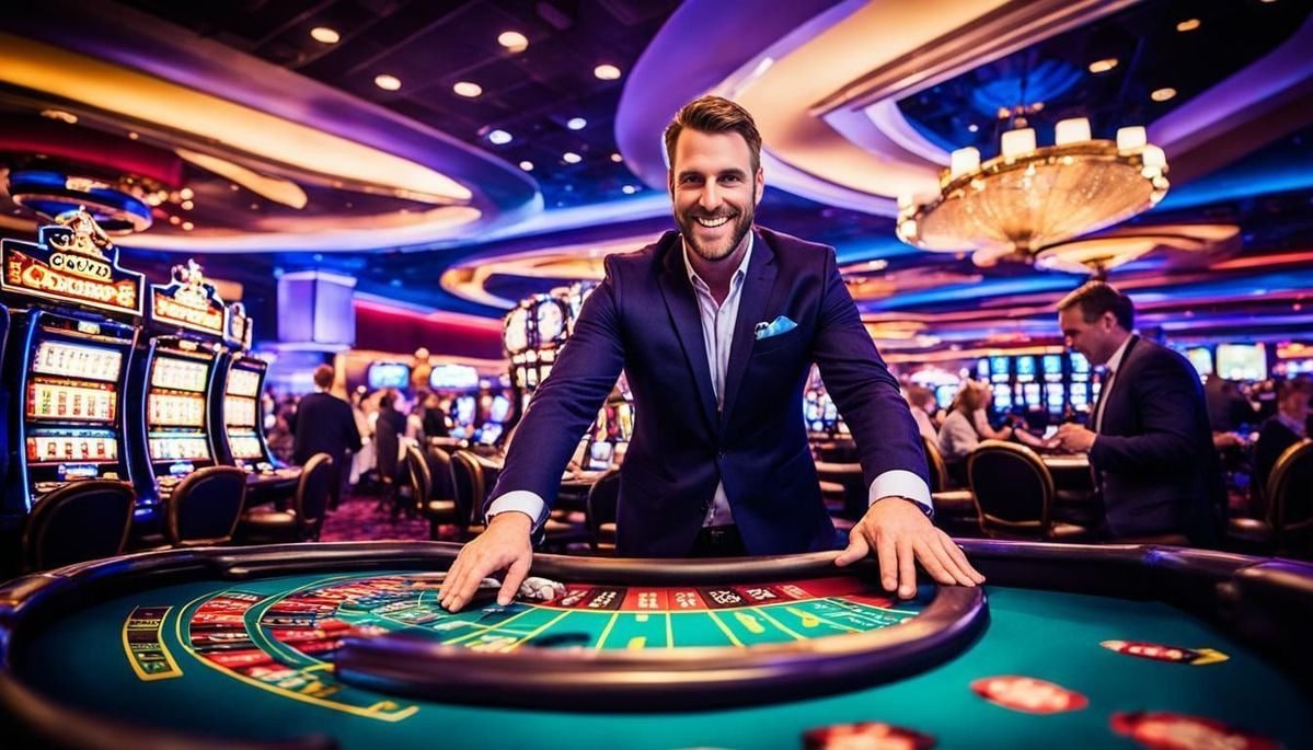 Antarmuka Infinite Blackjack psg slot dengan dealer langsung dan panel kontrol taruhan